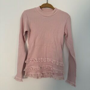 NWT Floriane Pink Ribbed Ruffle Long Sleeve (5Y)
